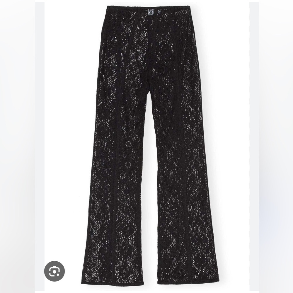 GANNI Black Lace Flare Trouser NWOT